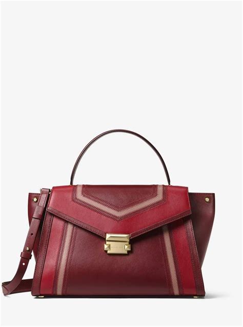 michael michael kors whitney large tri-color leather satchel|Whitney Large Leather Satchel .